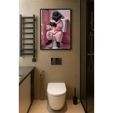 Koi Art Design Siyah Çerçeveli Tek Parça Hayvanlar Temalı Yüksek Kalite Uv Basklı Tablo