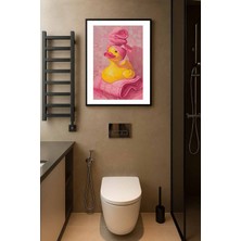 Koi Art Design Siyah Çerçeveli Tek Parça Hayvanlar Temalı Yüksek Kalite Uv Basklı Tablo