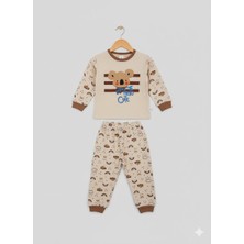 Selvira Unisex Koala Hello Cute Bebek Eşofman/pijama Takımı | Gökkuşağı Desenli Alt Üst Kombin