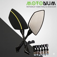 Motonum Bajaj Pulsar N 250 Dekorlu Ayna-Sarı RENK-A03924