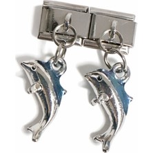 Lines Bijuteri Yunus Figürlü Renkli Italyan Charm – Çelik Bileklik Uyumlu Sallantılı Charm