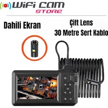 Urfakent 30 Metre Çift Lensli Sert Kablolu 1080P  Ekranlı Tamirci Kamerası