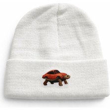 Middles & Niddles Collection Araba Kabuklu Kaplumbağa Baskılı  Bere – Unisex Teenage Triko Kışlık Bere