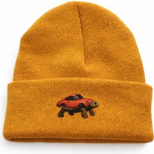 Middles & Niddles Collection Araba Kabuklu Kaplumbağa Baskılı  Bere – Unisex Teenage Triko Kışlık Bere