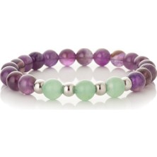 Mk Tasarım Gerçek Ametist- Aventurin Taşı Bileklik MKT.1.101.22