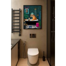 Koi Art Design Siyah Çerçeveli Tek Parça Hayvanlar Temalı Yüksek Kalite Uv Basklı Tablo