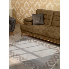 Rose'n Home Arte M136-08 Modern Geometrik Çerçeve Desenli Dekoratif Şönil Salon Oturma Odası Mutfak Halısı