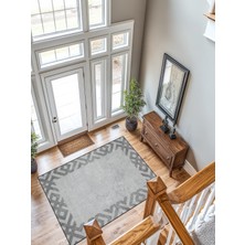 Rose'n Home Arte M136-00 Modern Geometrik Çerçeve Desenli Dekoratif Şönil Salon Oturma Odası Mutfak Halısı