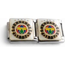 Lines Bijuteri Sarı Lacivert Kulüp Logolu Italyan Charm | Paslanmaz Çelik Nomination Uyumlu Bileklik Parçası