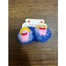 Gülümse Gel Kız Çocuk Sevimli Çirkin Komik Sosis Büyük Ağız Canavar 2'li Peluş Pelüş Pens Toka Pensli Toka Seti