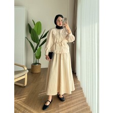 RFK Butik Kadın Kupra Tüneli Etekli Takım - Taş