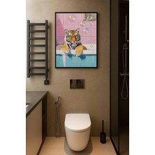 Koi Art Design Siyah Çerçeveli Tek Parça Hayvanlar Temalı Yüksek Kalite Uv Basklı Tablo