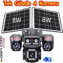 Urfakent 4 Kameralı Çift Panelli 4g Solar Güvenlik Kamerası