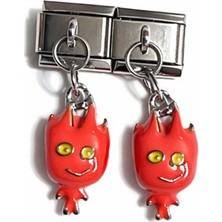 Lines Bijuteri Ateş ve Su Figürlü Italyan Charm – Çelik Bileklik Uyumlu Sallantılı Charm