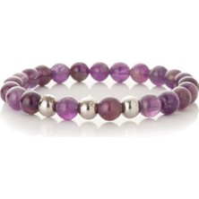 Mk Tasarım Gerçek Ametist Taşı Bileklik MKT.1.101.21
