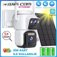 Urfakent Çift Kameralı 4g Solar Kamera O-Kam Pro Türkçe Program