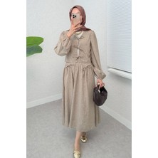 Nils Butik Fiyonk Detaylı Vizon Tesettür Ikili Takım