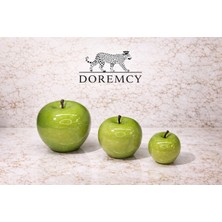Doremcy Dekoratif Renkli  3'lü Polyester Elma Süs Set Ev Ofis Banyo  Hediyelik Obje
