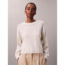 Calvin Klein Kadın Long Sleeve Smooth Kazak