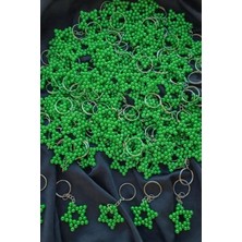 Umut Hediyecilik Yılbaşı Anahtarlık Yeşil Inci Boncuk Anahtarlık 10 Adet