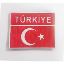 Çukurova Ütü Türkiye Türk Bayrağı 3D Kol Arma, Üstte Yeni Tip, Cırtlı, Standart Ölçü, 1.sınıf Kalite