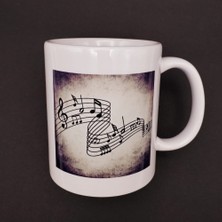 İlkyaz Fashion Müzik Notaları Tasarımlı Kupa Bardak