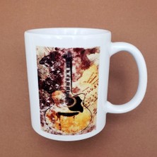 İlkyaz Fashion Vintage Tasarım Gitar Baskılı Kupa