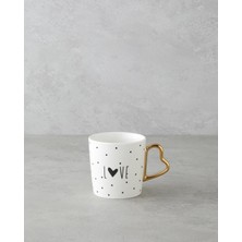 English Home Love Day New Bone China Kupa 400 ml Siyah-Beyaz-Gold  (22.12.2025)