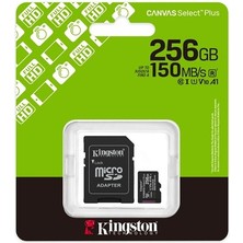 Hsc Bilişim 256 GB Kıngston Canvas Select Mıcro Sd Card CL10 SDCS3/256GB