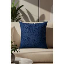 Sezyon Yuna Desenli 50×50 Lacivert Kırlent Kılıfı