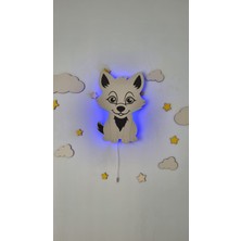Kurt Figürlü Gece Lambası – LED Işıklı Çocuk Odası Duvar Aydınlatması