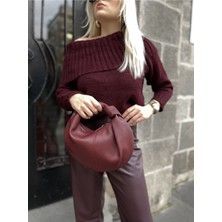 My Vintage Kadın Bordo Mini Düğümlü El Çantası