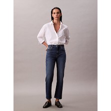 Calvin Klein Kadın Solid Boxy Fit Crop Gömlek