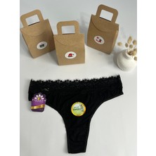 Papatya Bamboo Bel Püskül Dantelli Tanga