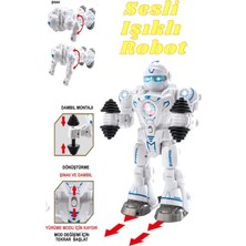 Trendzone Oyuncak Pilli Sesli Müzikli Işıklı Hareket Eden Şınav Çeken Atletik Sporcu Robot 25CM
