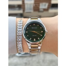 Ferrucci Kadranı Yeşil Kadın Kol Saati ve Hediye Bileklik