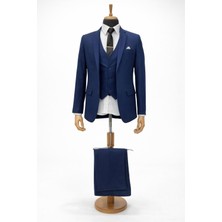 Classics Men Erkek Italyan Kesim Slim Fit Yelekli Takım Elbise - 7480