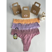 Lovelace Butik Bamboo Bel Püskül Dantelli 3'lü Tanga Seti