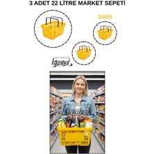 Manken İstanbul 22 Litre 3 Adet Market Sepeti, Alışveriş Sepeti, Saplı Market Sepeti