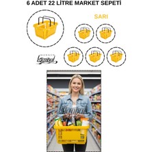 Manken İstanbul 22 Litre 6 Adet Market Sepeti, Alışveriş Sepeti, Saplı Market Sepeti