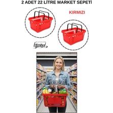 Manken İstanbul 22 Litre 2 Adet Market Sepeti, Alışveriş Sepeti, Saplı Market Sepeti