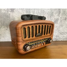 Nostalji Tasarımlı Bluetooth Radyo, Fm, Sd Kart, Aux, Eskitme Şık Ürün