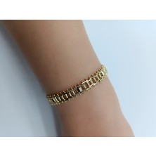 Lagül Aksesuar Xuping 14K Altın Kaplama Zirkon Taşlı Gold Bileklik