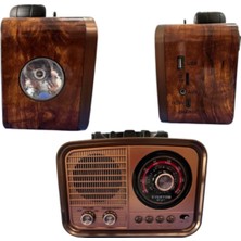 Taşınabilir Retro Bluetooth Radyo, Usb/sd, 3 Bant Radyo, Şarjlı