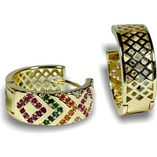 Sphere Jewelry Etnik Desen Renkli Halka Küpe