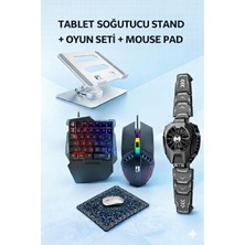Jolita Samsung Galaxy Tab A11 SM-X133 8.7'' Uyumlu 5in1 Tablet Oyun Seti Stand Soğutucu Klavye Mouse Set