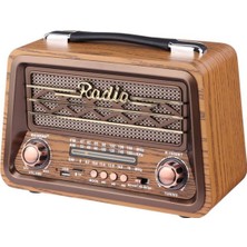 Nostaljik Radyo Bluetooth Speaker, Şarjlı, Sd Kart, Usb, Mp3 Çalar, Kablosuz Hoparlör