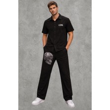 Czmd Raw Skull Washed Ash Sport Set – Yarım Kollu Gömlek & Pantolon