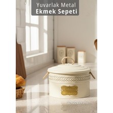 Jet's Home Ekmek Sepeti Metal Ekmeklik Krem 27X27X19 cm