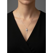 Zarene Silver Kalp Anahtarı Kolye 925 Ayar